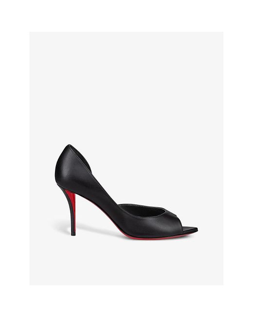 Christian Louboutin Black Apostropha 80 Pointed-toe Leather Courts