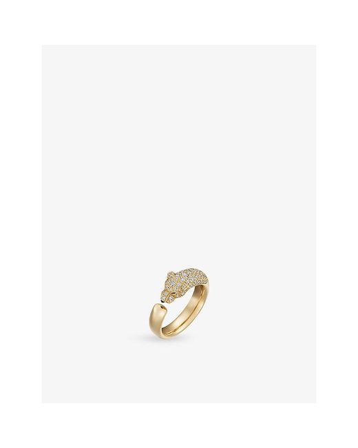 Cartier White Panthère De 18Ct, 0.68Ct Round-Cut Diamond, 0.01Ct Onyx And 0.01Ct Emerald Ring