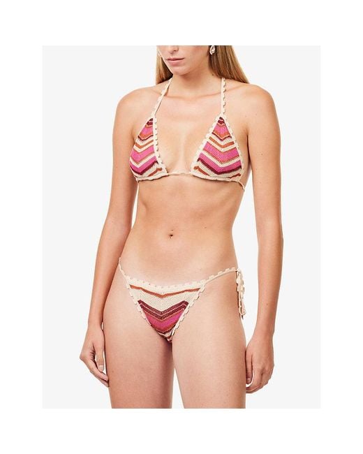 Devon Windsor White Alma Knitted Bikini Bottoms