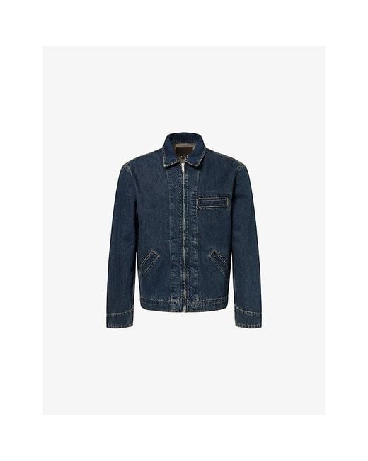 PAIGE Blue Mauricio Welt-Pocket Denim Jacket for men