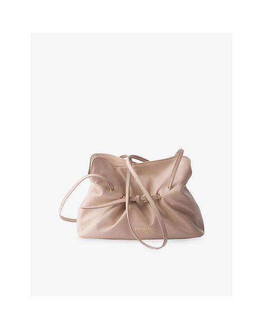 Prada Pink Small Dada Leather Shoulder Bag