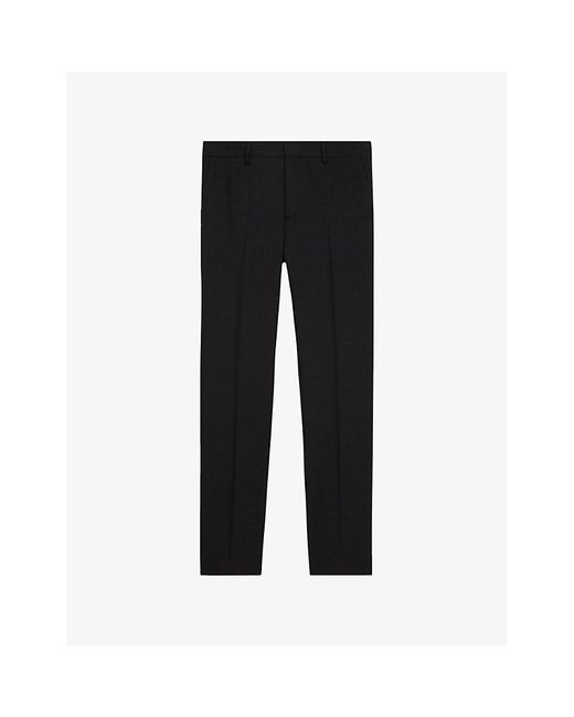 The Kooples Black Slim-Fit Straight-Leg Wool Suit Trousers for men