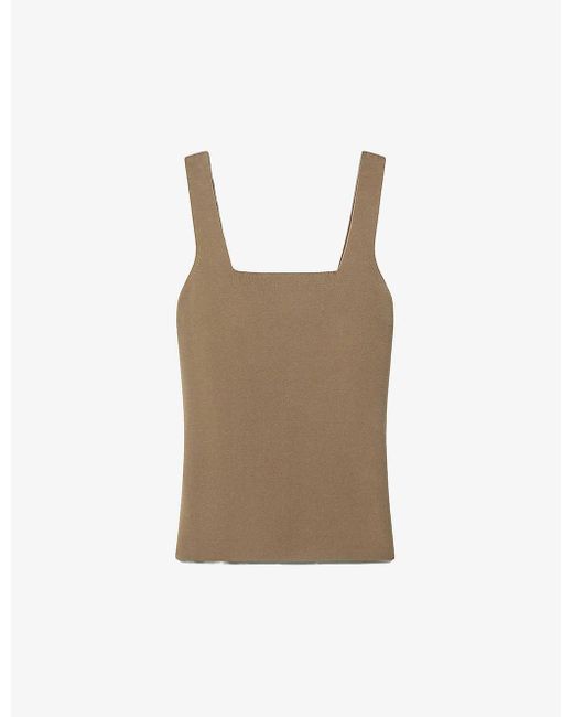 Reiss Natural Harper Square-neck Knitted Vest Top