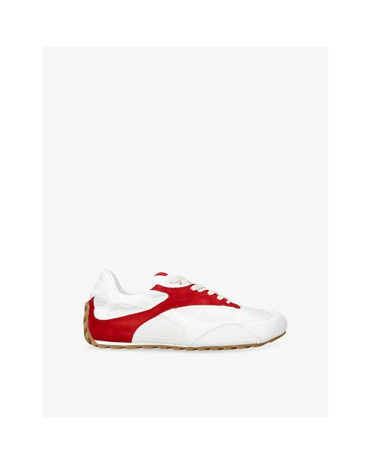 Bottega Veneta Red Orbit Flash Suede And Shell Trainers