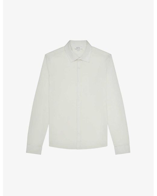 Reiss White King Mercerised Cotton-jersey Shirt for men