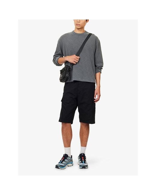 MKI Miyuki-Zoku Gray Slub Long-Sleeve Cotton T-Shirt for men