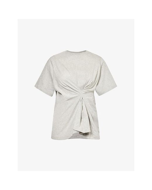 Victoria Beckham White Twist Cotton-jersey T-shirt