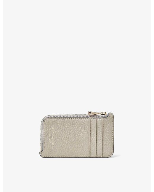 Aspinal White Small Pebble-embossed Leather Coin Purse