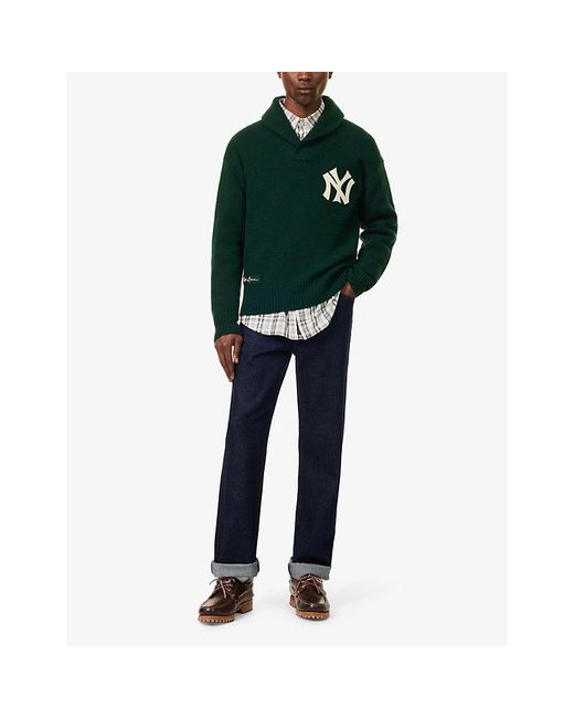 Polo Ralph Lauren Green X Mlb Shawl-Collar Regular-Fit Wool-Blend Jumper for men