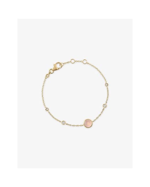 Astley Clarke White Luna Lapis Station 18Ct- Plated Sterling- Created Sapphire And Quartzite Bracelet