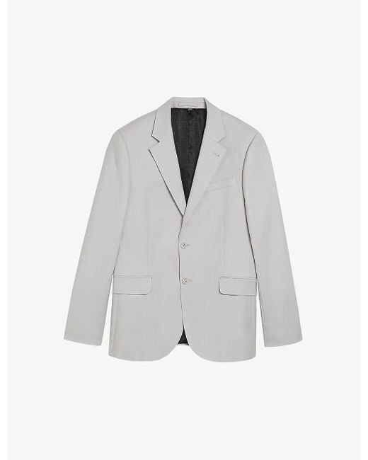 Ted Baker Gray Compact Notch-lapel Single Breasted Woven Blazer for men