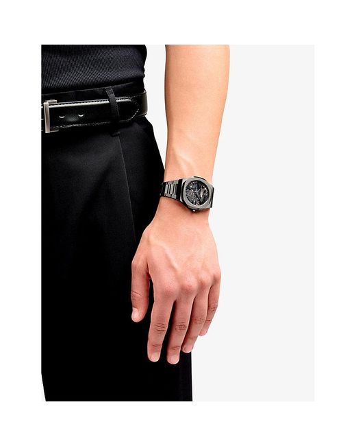 D1 Milano Black Dlc Ultra Thin Bracelet 40Mm Stainless Steel Watch