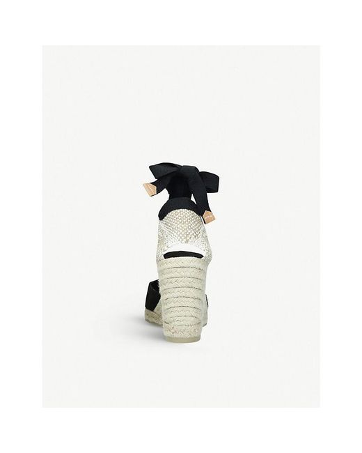 Castaner Black Carina Cotton-Canvas Wedge Espadrilles