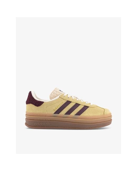 Adidas Natural Gazelle Bold Brand-stripe Suede Low-top Trainers 7.