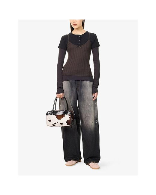 Acne Blue Ersilia Double-Layered Jersey Top