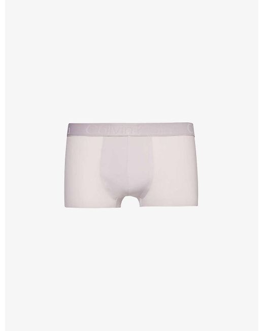 Calvin Klein Pink Branded-waistband Low-rise Stretch-woven Trunks for men