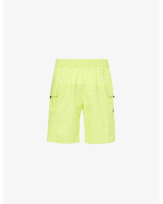 The North Face Yellow Flap-pocket Brand-print Cotton Shorts for men