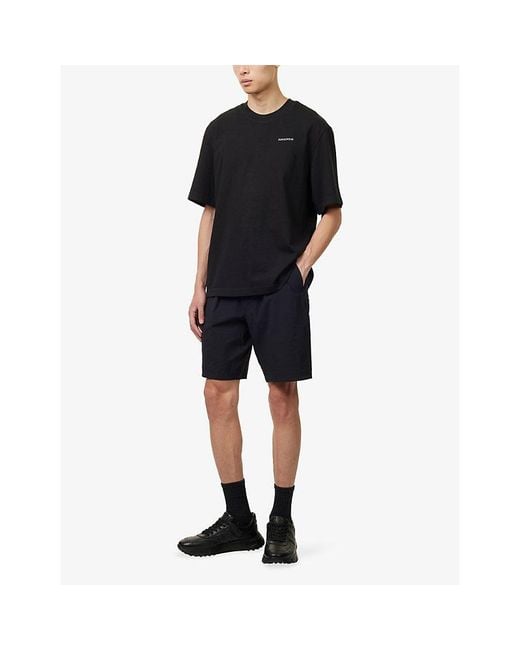 Manors Black Logo Short-Sleeved Cotton-Jersey T-Shirt for men