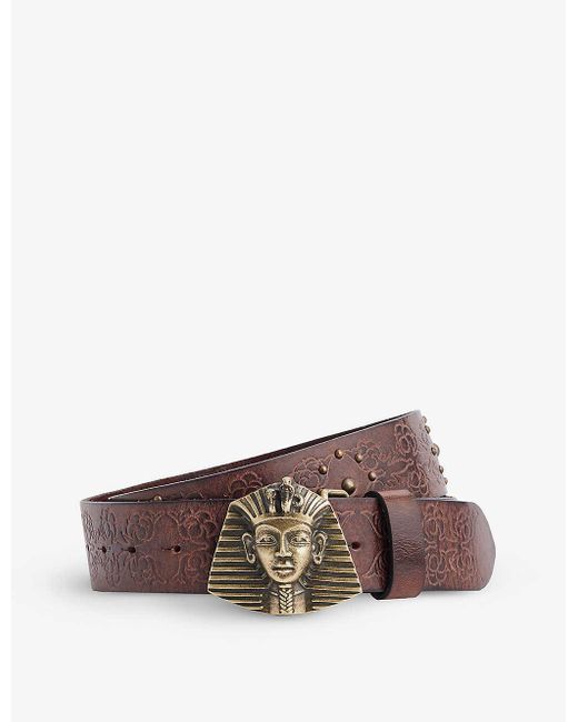 Levi's Brown Levi's X Denim Tears Tracy's King Tut Pharaoh-buckle Grained-leather Belt for men