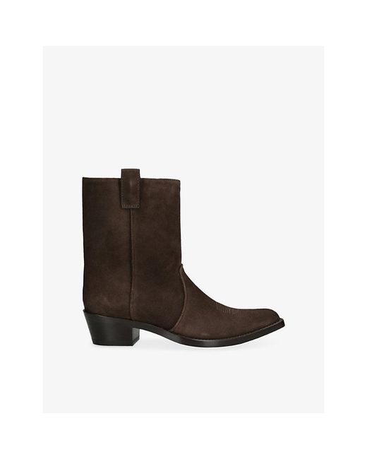 Khaite Brown Clive 35 Suede Ankle Boots