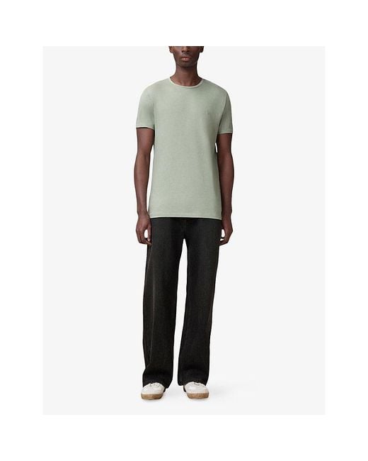 AllSaints Green Tonic Logo-Embroidered Slim-Fit Cotton T-Shirt for men
