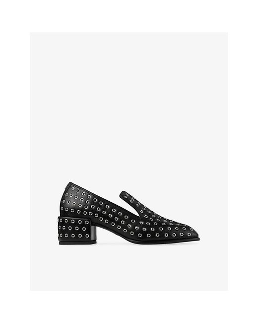 Jimmy Choo Black Eliot Leather Heeled Loafers