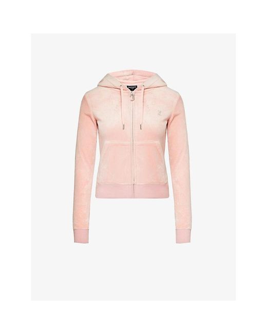 Juicy Couture Pink Robertson Logo-embellished Velour Hoody X