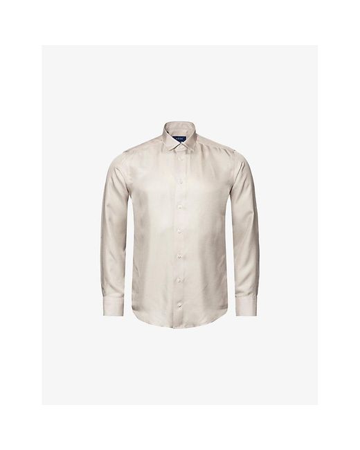 Eton of Sweden Natural Twill-weave Contemporary-fit Silk Shirt for men