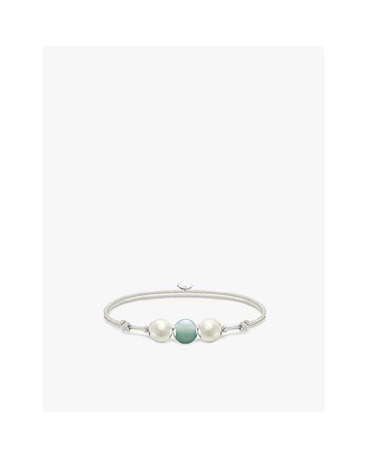 Thomas Sabo White Karma Secret 925 Sterling- And Aventurine Rope Bracelet