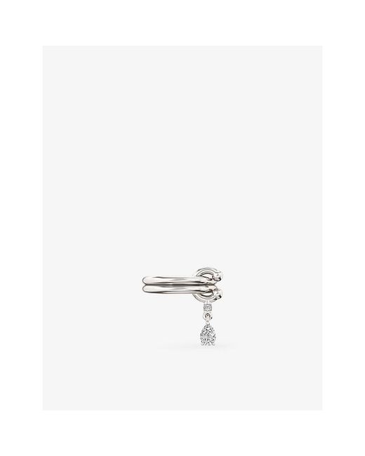 Iphoria White Mini Pierced Sterling- And Pear-Cut Topaz Drop Ring