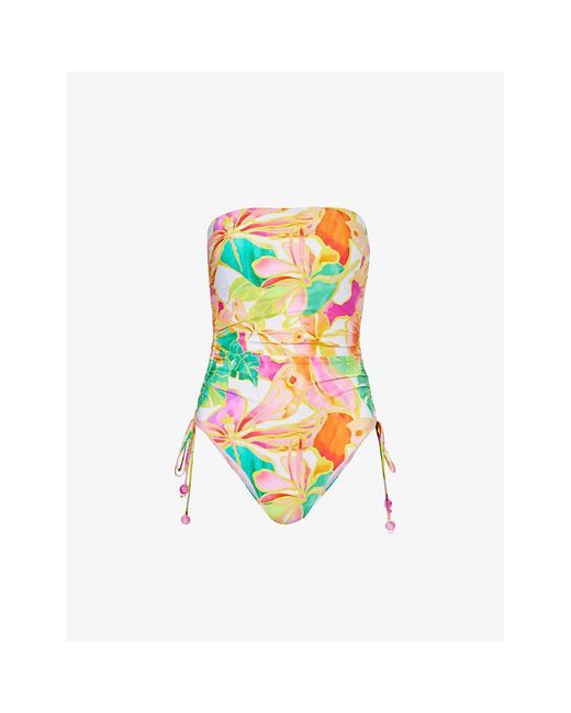 Seafolly White Wonder Floral-pattern Swimsuit