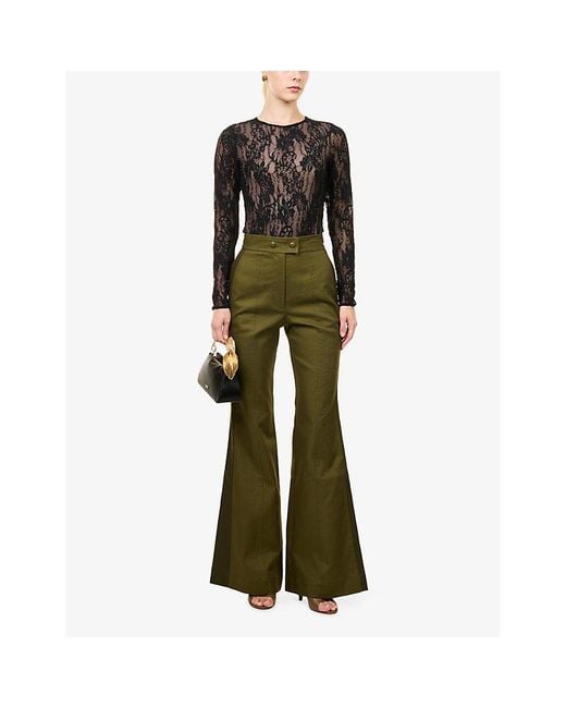 Zimmermann Black Long-Sleeve Lace Bodysuit