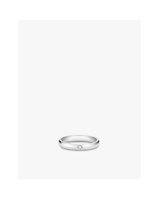 De Beers Jewellers White The Classic One Platinum And 0.05Ct Brilliant-Cut Diamond Wedding Ring