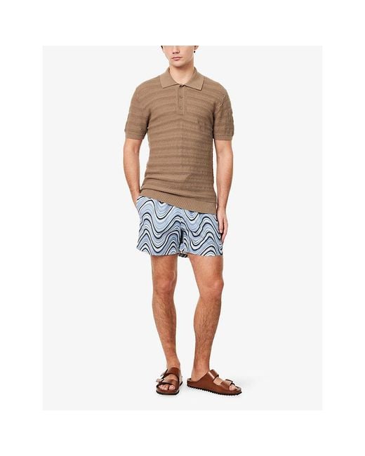 Frescobol Carioca Natural Vidal Short-Sleeve Mesh Polo Top for men