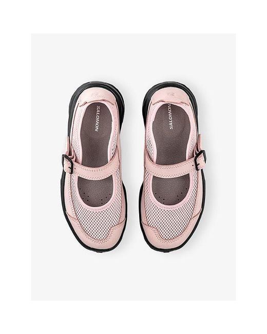 Salomon Pink Rx Marie-Jeanne Nubuck-Leather And Mesh Trainers