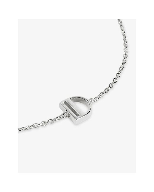 Monica Vinader White Initial D 925 Sterling Chain Bracelet