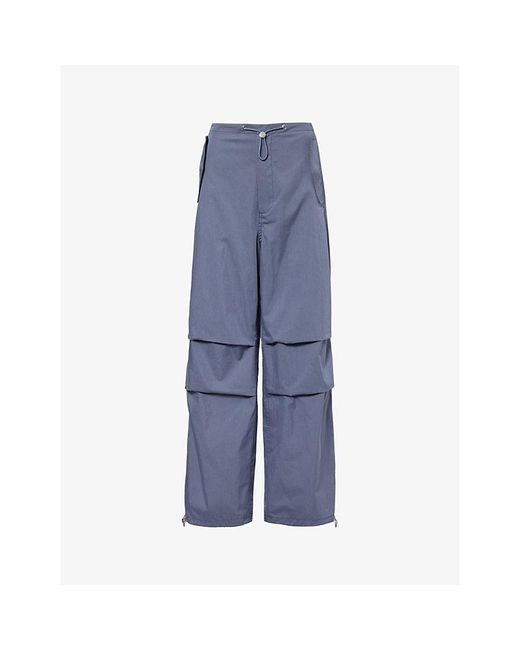 Dion Lee Blue Parachute Wide-leg Mid-rise Cotton-blend Trouser