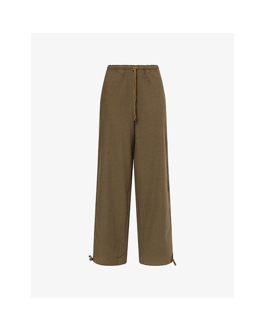 Peachy Den Green The Coppola Lounge Cotton Trousers
