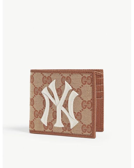 Gucci Natural Ny Yankees Canvas Wallet for men
