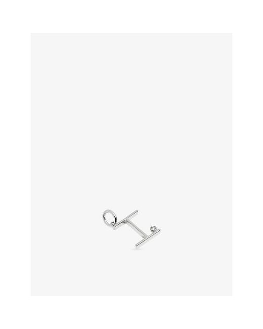 Monica Vinader White Initial I Solitaire Lab-Grown Diamond And Sterling Pendant Charm