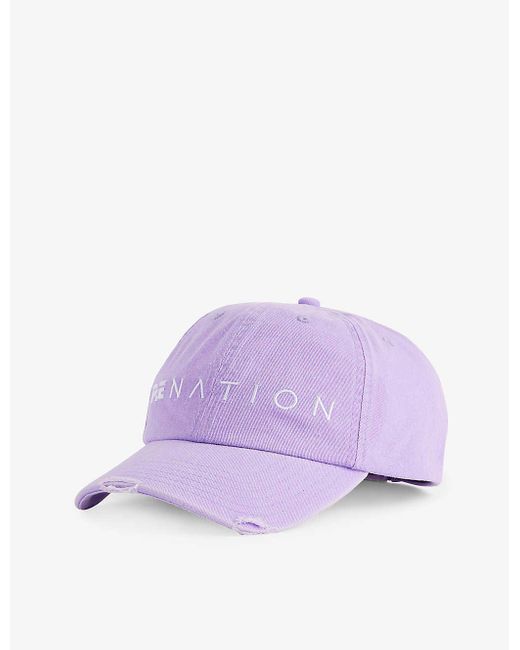 P.E Nation Purple Immersion Brand-embroidered Cotton Baseball Cap