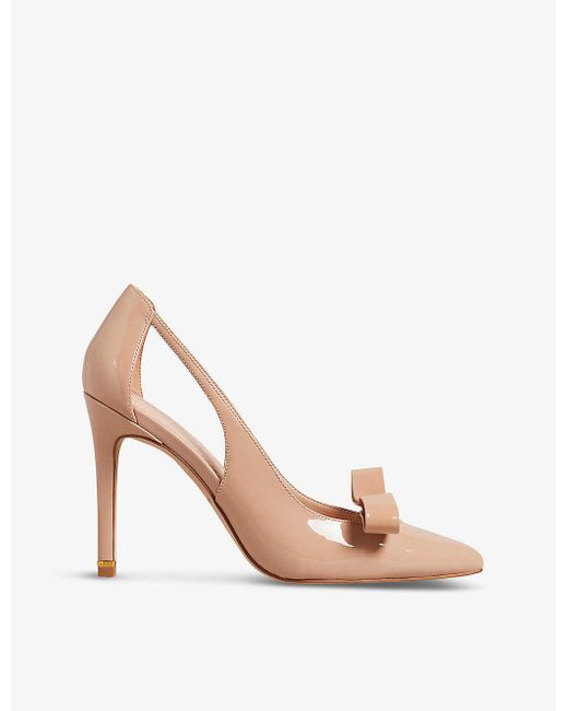 Ted Baker Multicolor Bow-embellished Cut-out Patent-leather Court Shoes