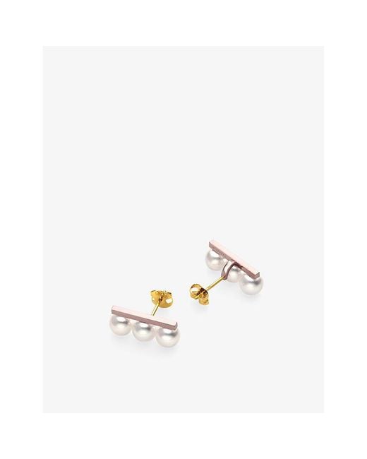 Tasaki White Balance Neo 18Ct- Diamond And Akoya-Pearl Earrings