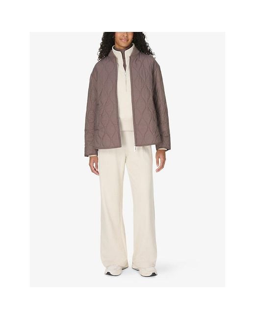 Sweaty Betty White Revive Rib Mix Half-Zip Cotton-Jersey Sweatshirt