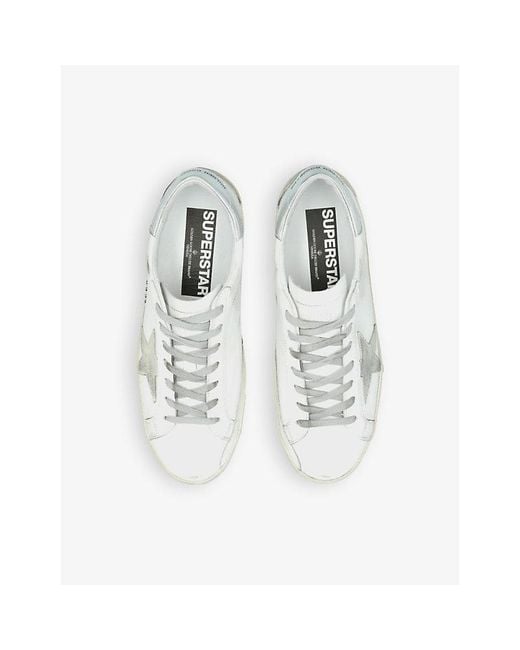 Golden Goose Deluxe Brand White Superstar Distressed Leather Low-Top Trainers for men