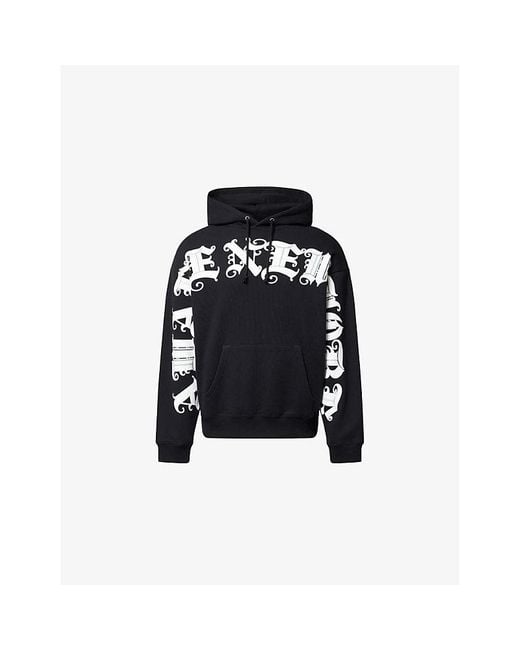 AWAKE NY Black Old English Relaxed-Fit Cotton-Jersey Hoodie for men