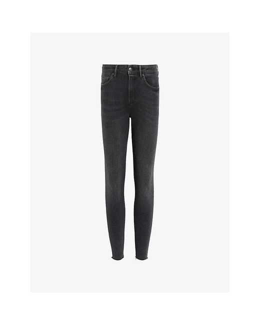 AllSaints Black Miller Pushup Skinny-Leg High-Rise Cotton-Blend Stretch-Denim Jeans