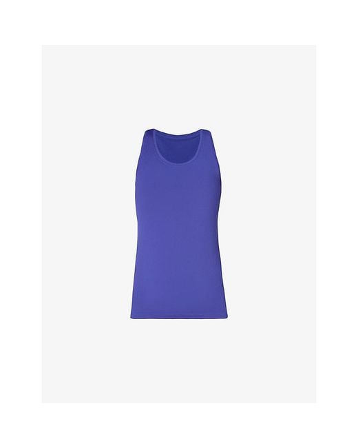 Sweaty Betty Blue Athlete Seamless Stretch-Woven Tank Top