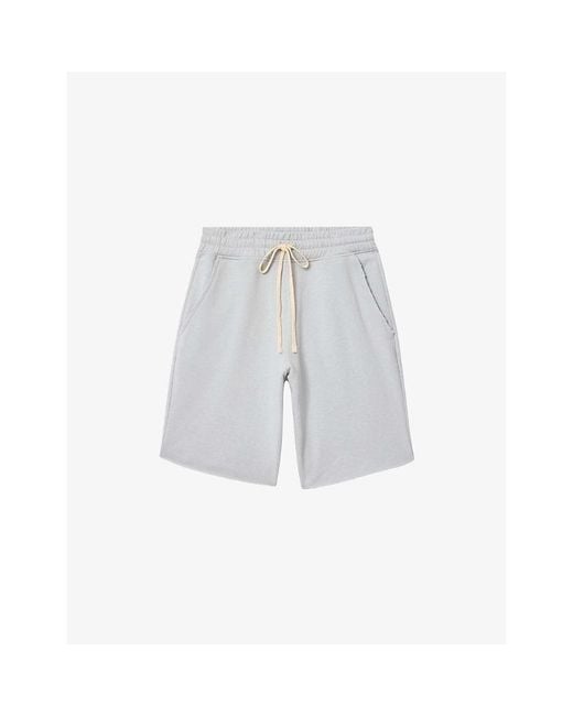 AllSaints White Helix Straight-Fit Cotton-Jersey Shorts for men