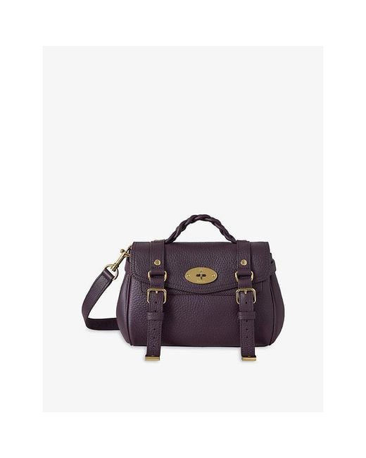 Mulberry Purple Alexa Mini Leather Satchel Bag